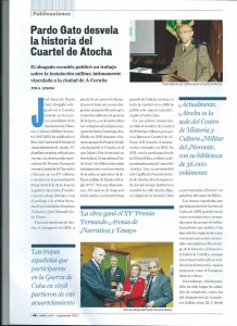 Revista Fonte Limpa nº 28 Septiembre 2015 (Revista del Colegio de Abogados de A Coruña). Ricardo Pardo gato desvela la Historia del Cuartel de Atocha (Pag.1)